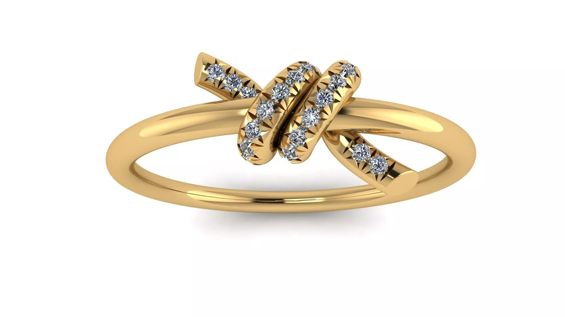 Tiffany Knot Diamond Ring Low-poly 3D model_0