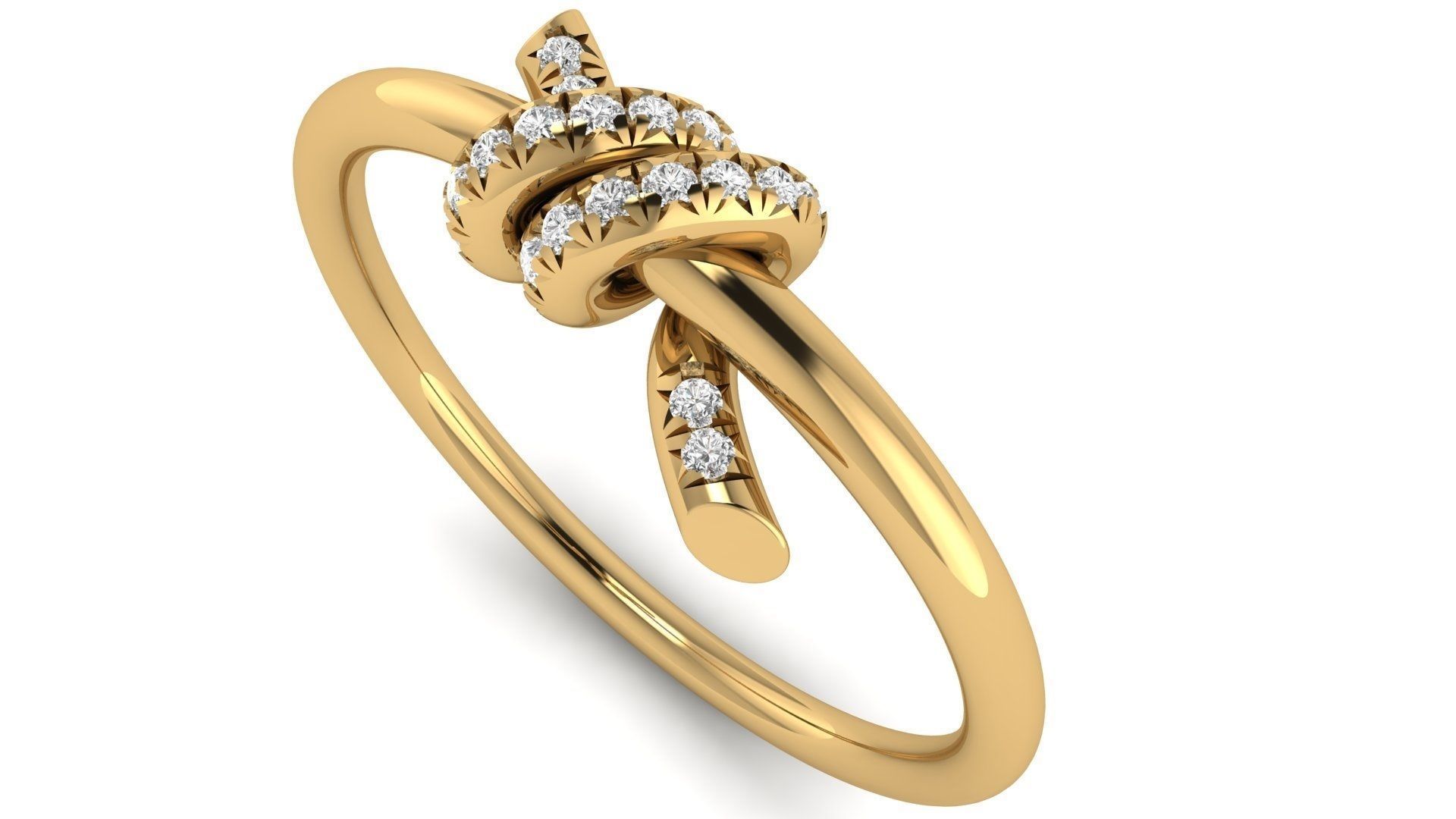 Tiffany Knot Diamond Ring Low-poly 3D model_1