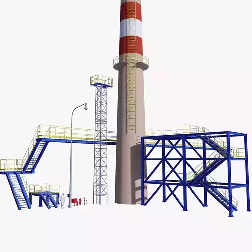 Metal tower for factory 3D model