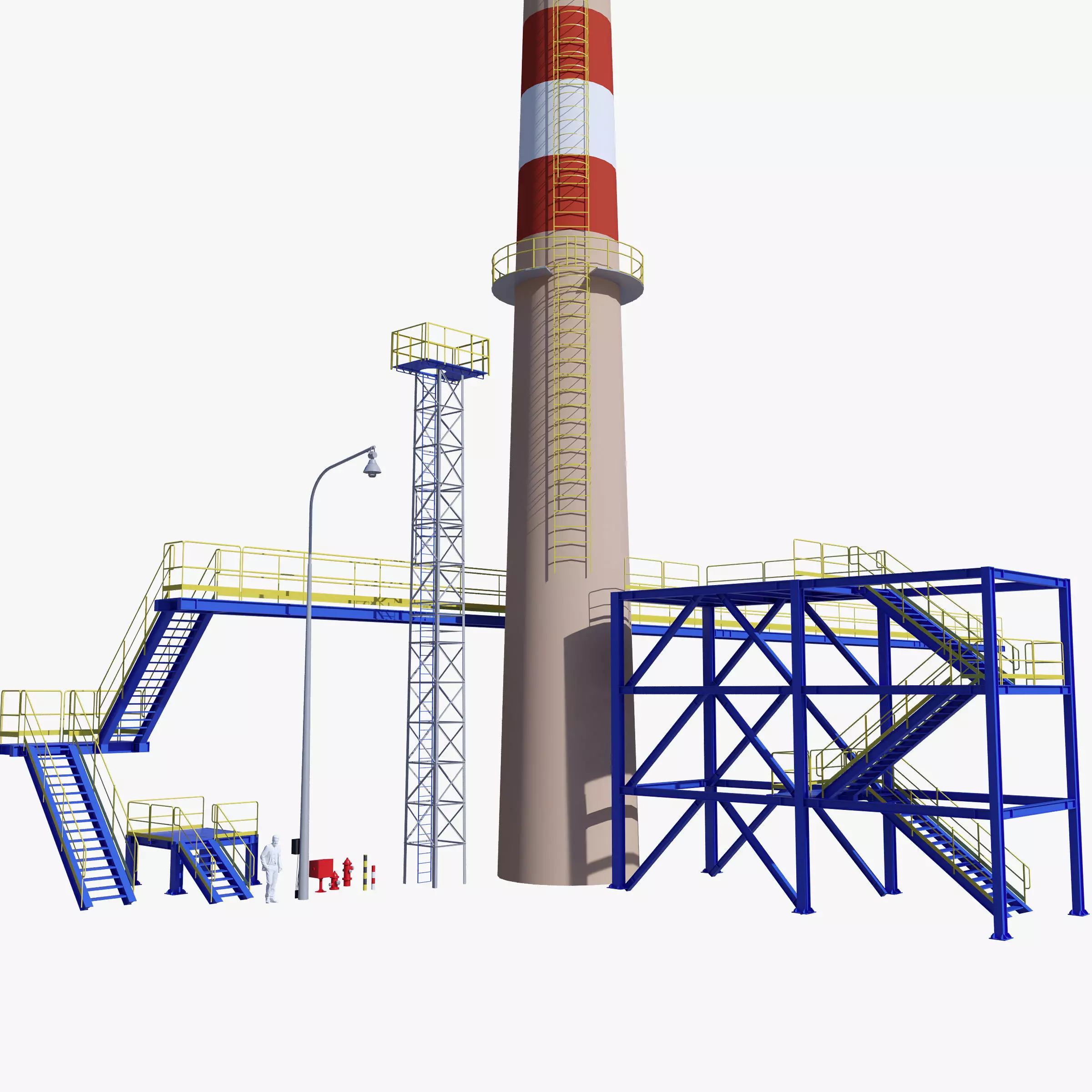 Metal tower for factory 3D model_0