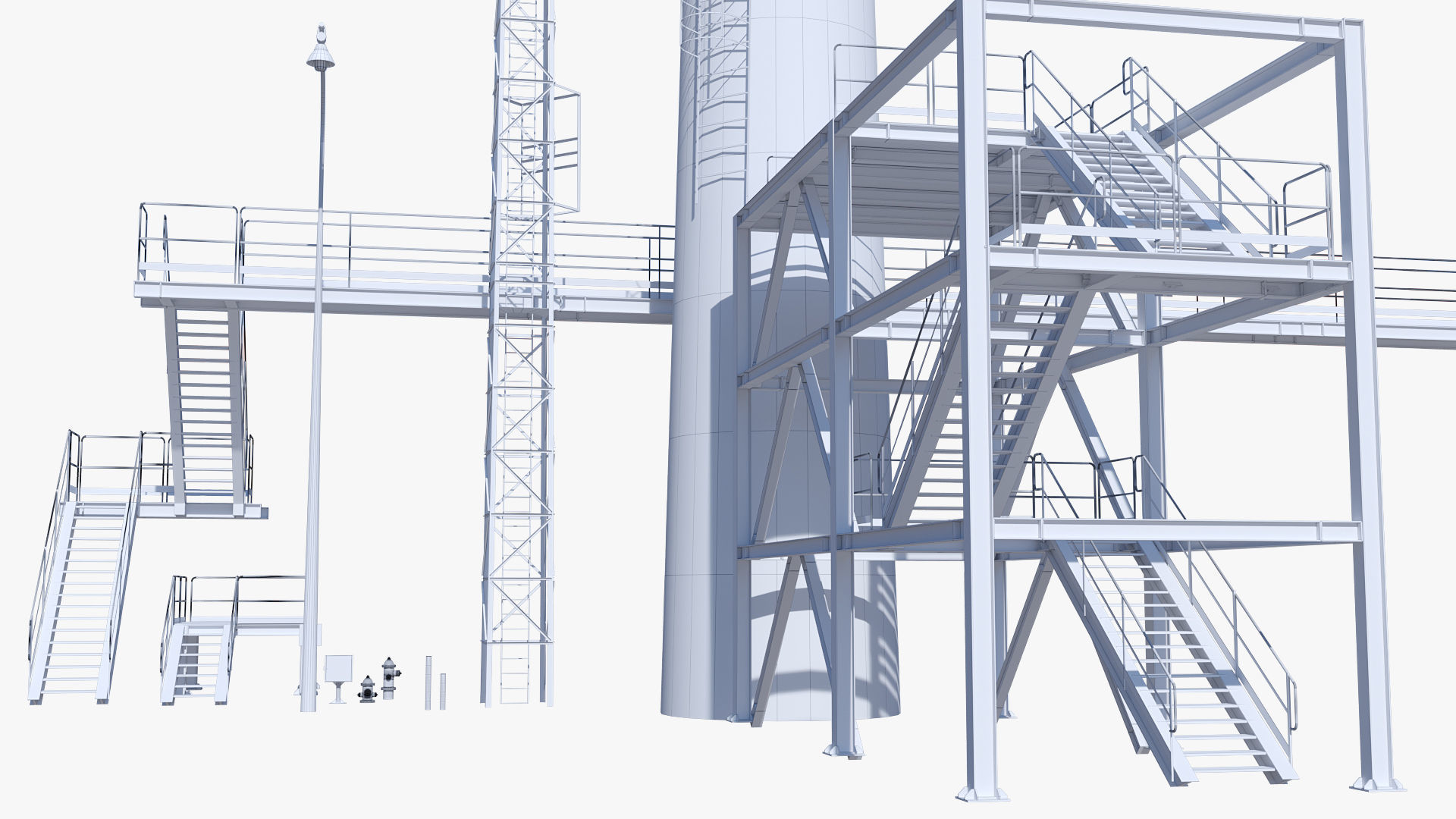 Metal tower for factory 3D model_9