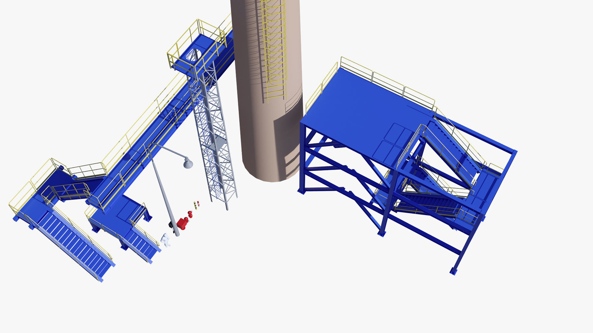 Metal tower for factory 3D model_5