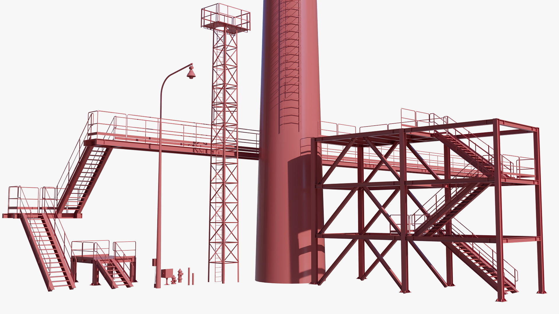 Metal tower for factory 3D model_10