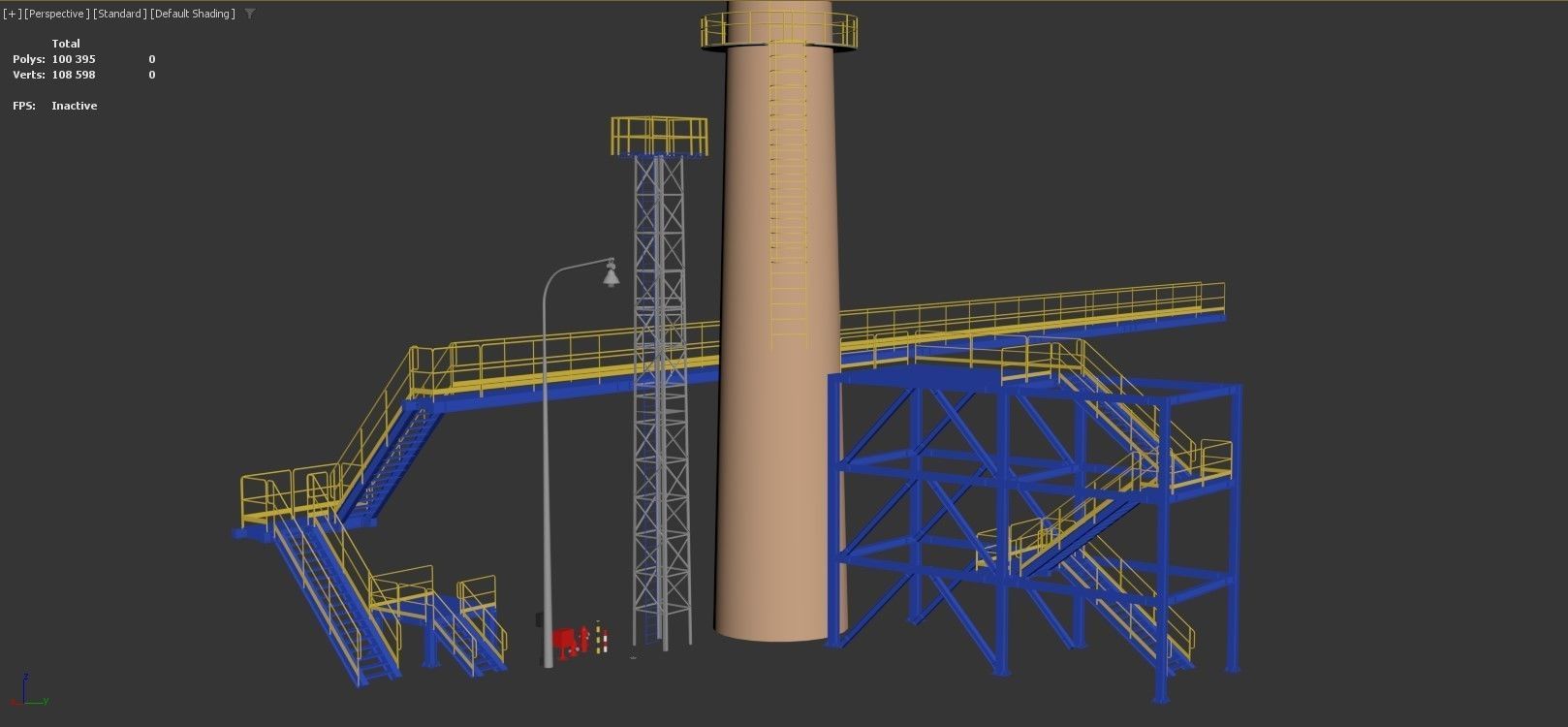 Metal tower for factory 3D model_11