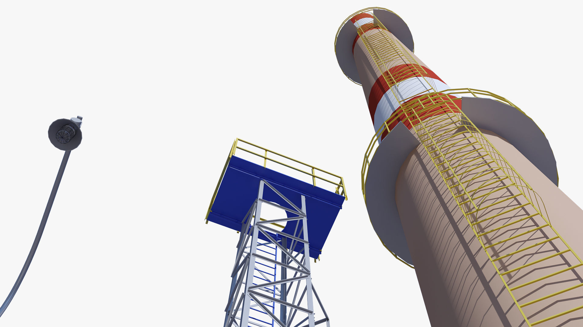 Metal tower for factory 3D model_3