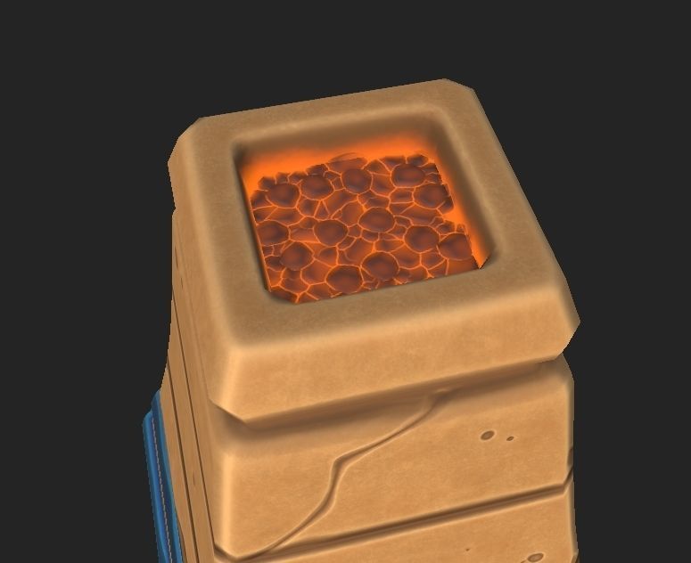 Stylized Desert Wall Column Low-poly 3D model_4