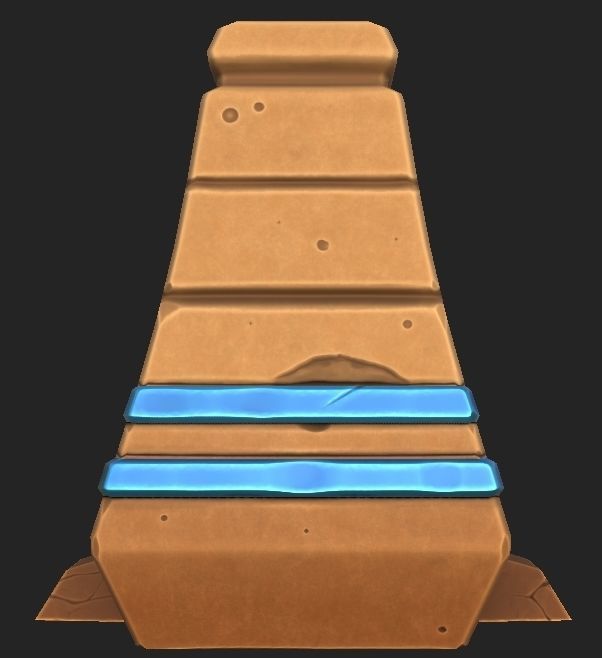 Stylized Desert Wall Column Low-poly 3D model_2