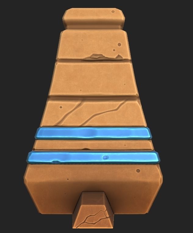 Stylized Desert Wall Column Low-poly 3D model_3