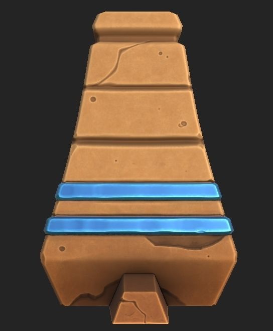 Stylized Desert Wall Column Low-poly 3D model_1