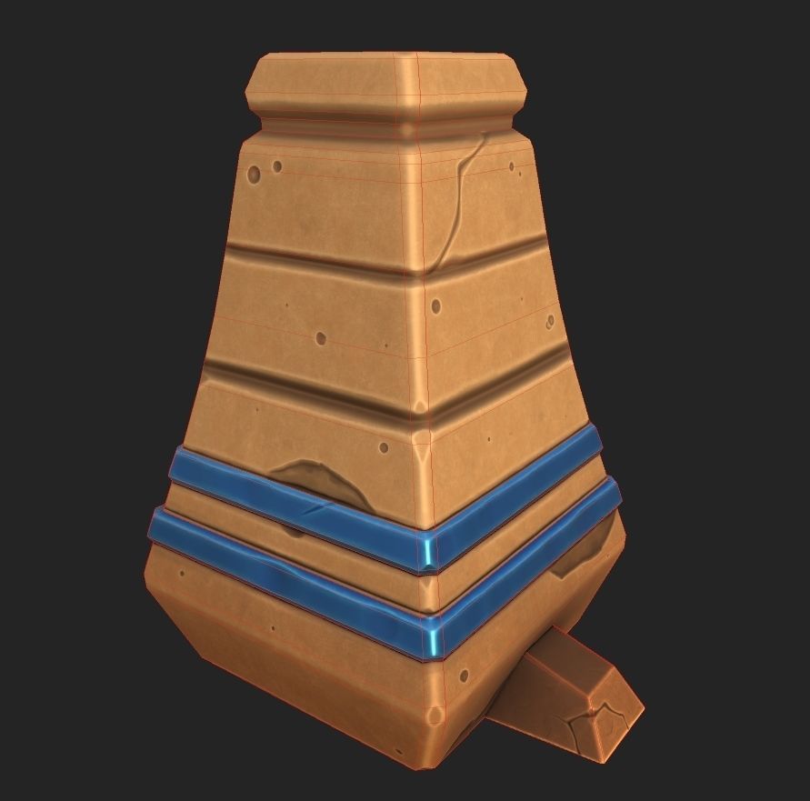 Stylized Desert Wall Column Low-poly 3D model_5