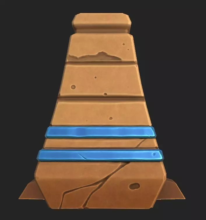Stylized Desert Wall Column Low-poly 3D model_0