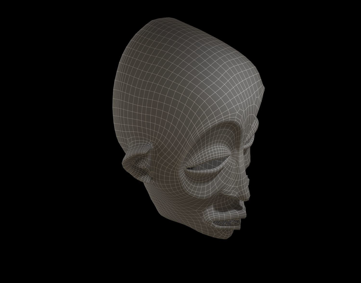 Mwana pwo  African Chokwe mask  Low-poly 3D model_4