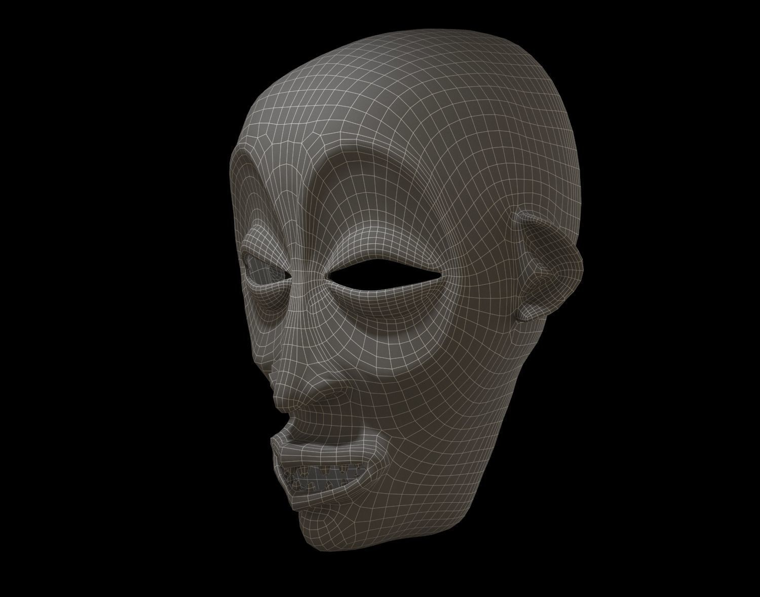 Mwana pwo  African Chokwe mask  Low-poly 3D model_6