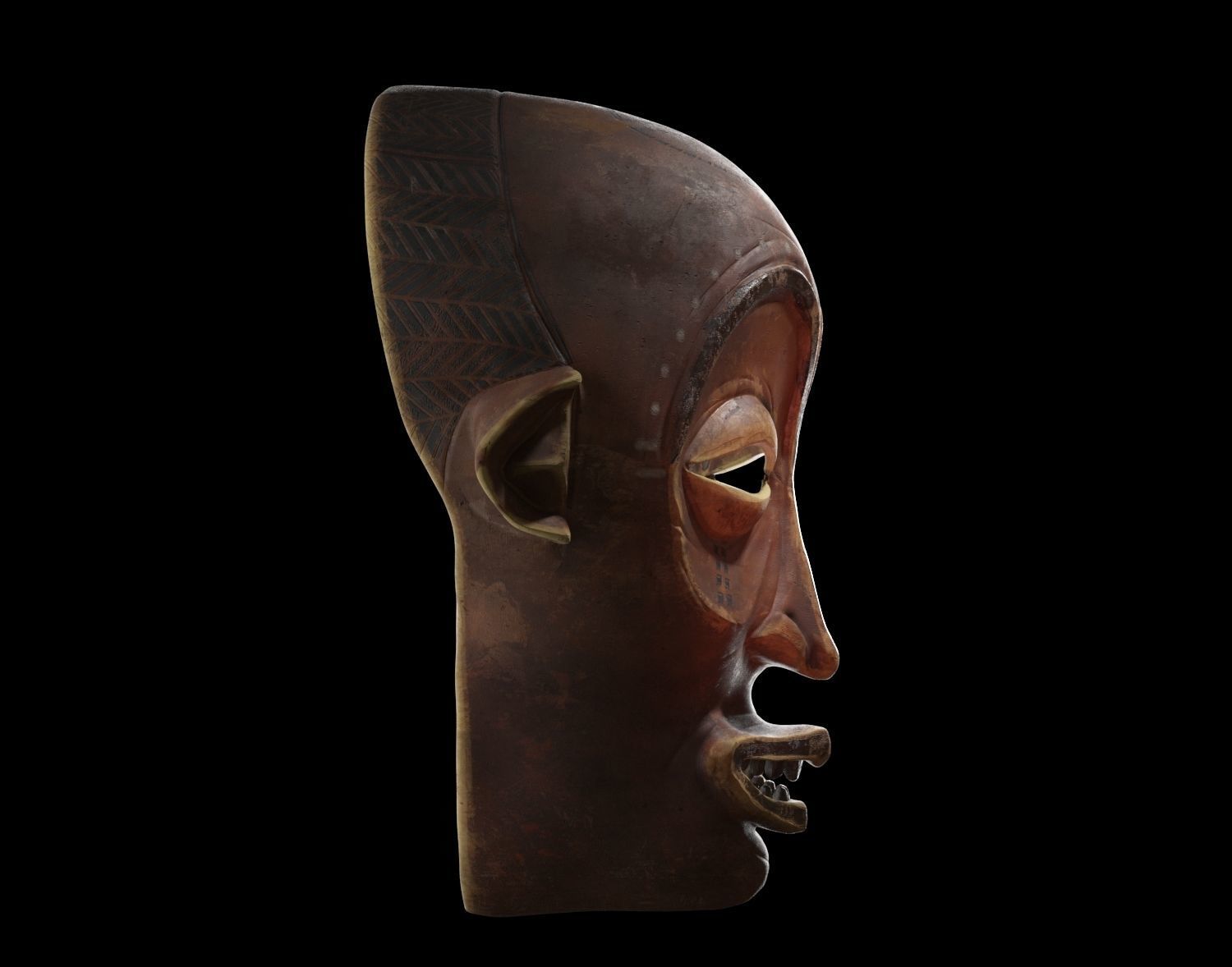 Mwana pwo  African Chokwe mask  Low-poly 3D model_7