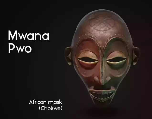 Mwana pwo  African Chokwe mask 