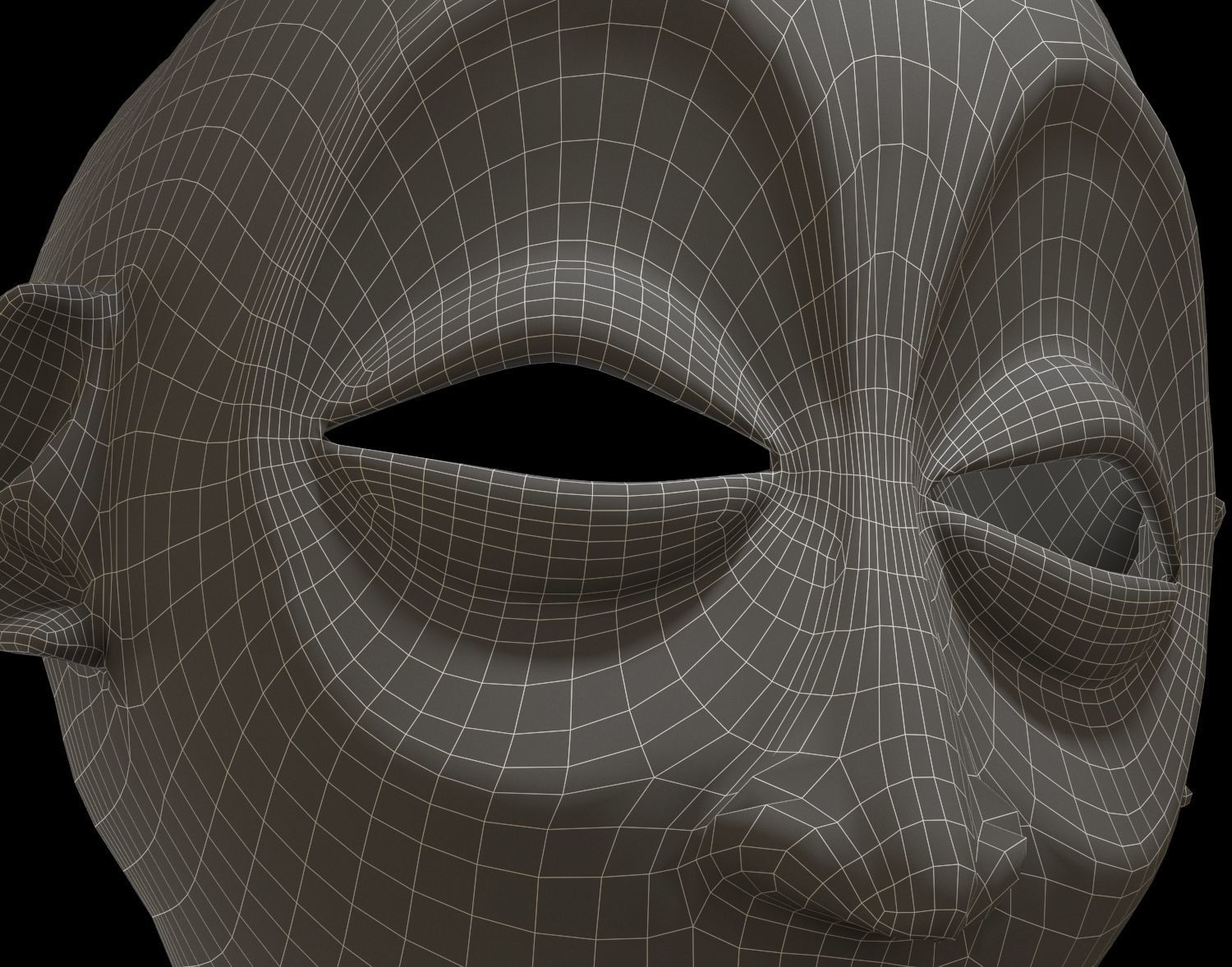 Mwana pwo  African Chokwe mask  Low-poly 3D model_12