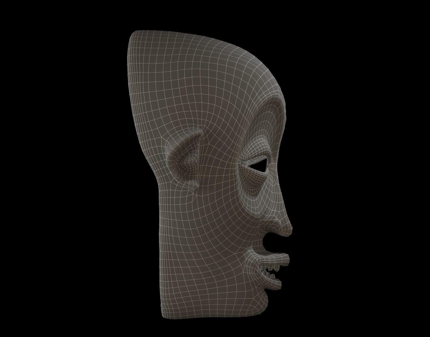 Mwana pwo  African Chokwe mask  Low-poly 3D model_8
