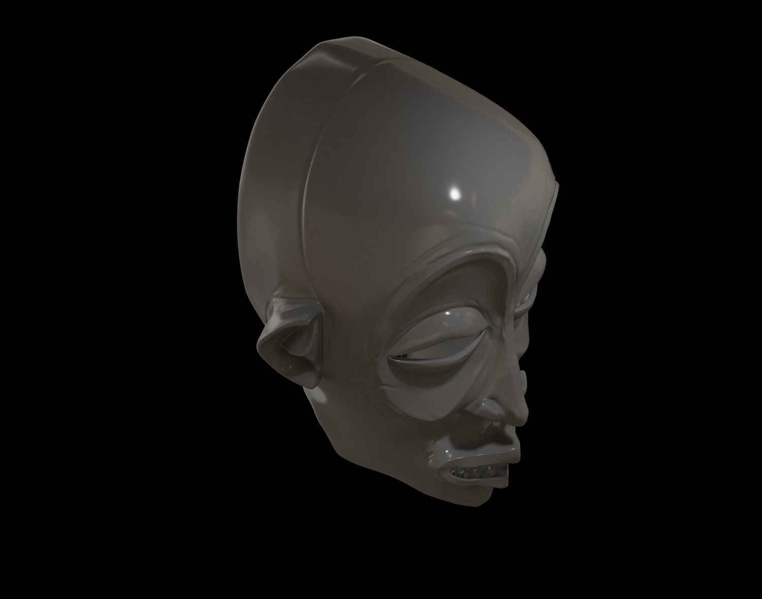 Mwana pwo  African Chokwe mask  Low-poly 3D model_14