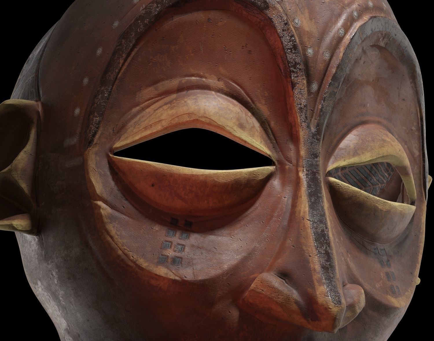 Mwana pwo  African Chokwe mask  Low-poly 3D model_11