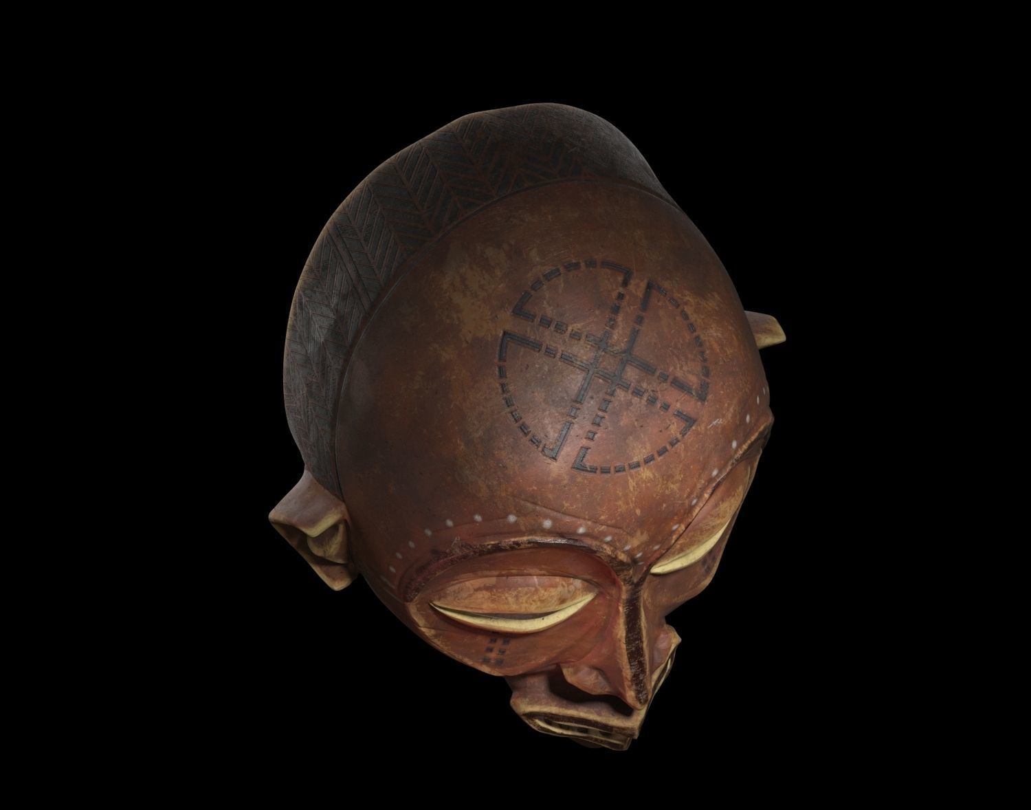Mwana pwo  African Chokwe mask  Low-poly 3D model_9