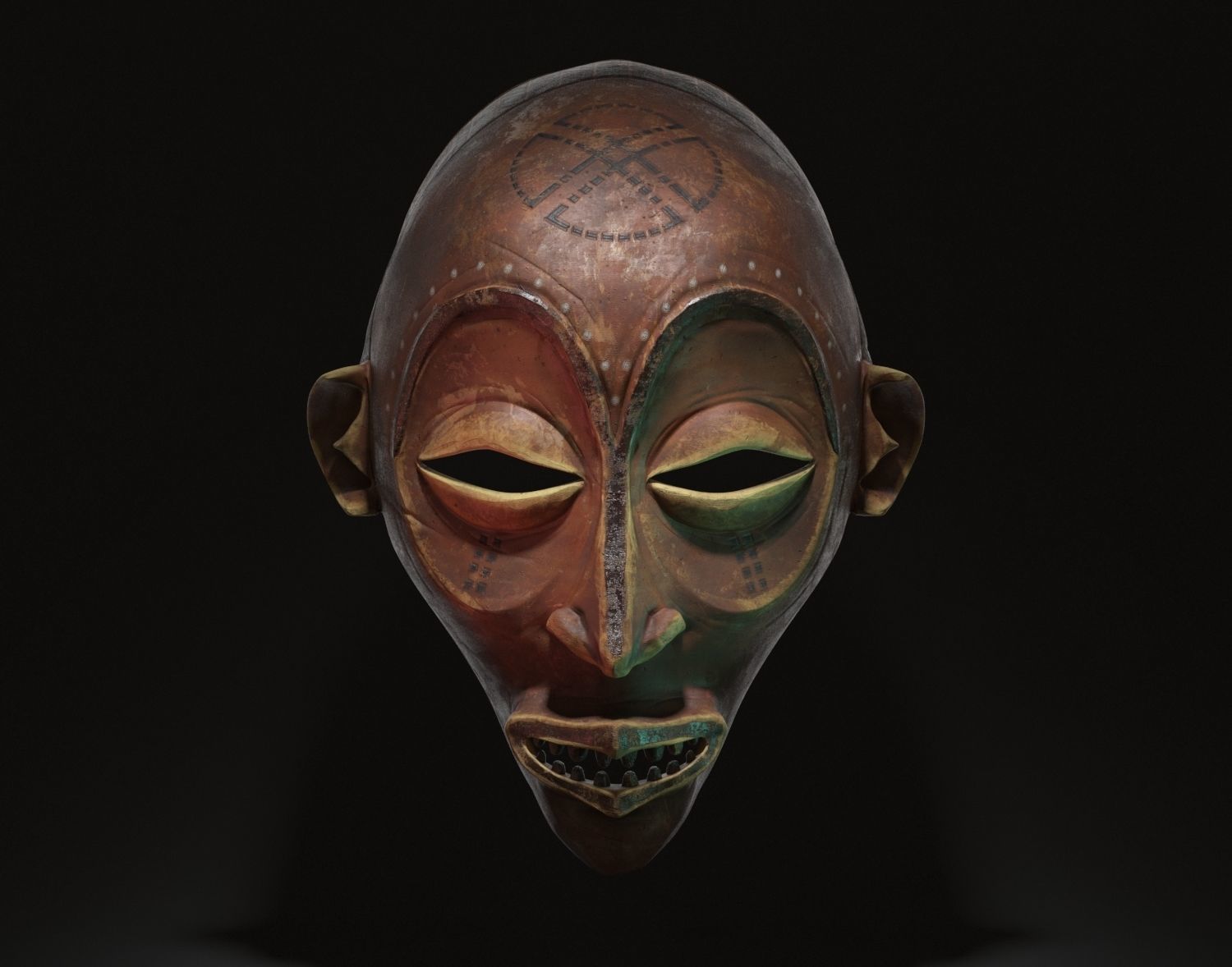 Mwana pwo  African Chokwe mask  Low-poly 3D model_1