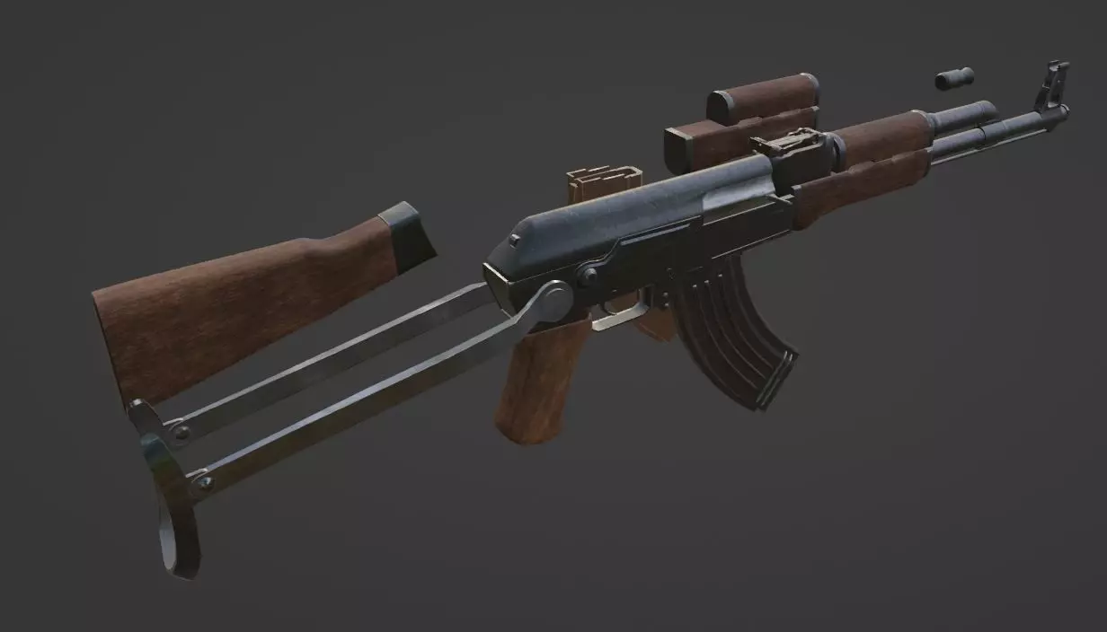 AK47 Model Low-poly 3D model_0
