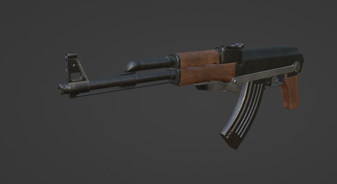 AK47 Model Low-poly 3D model_2
