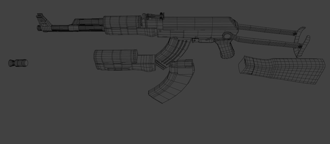 AK47 Model Low-poly 3D model_4