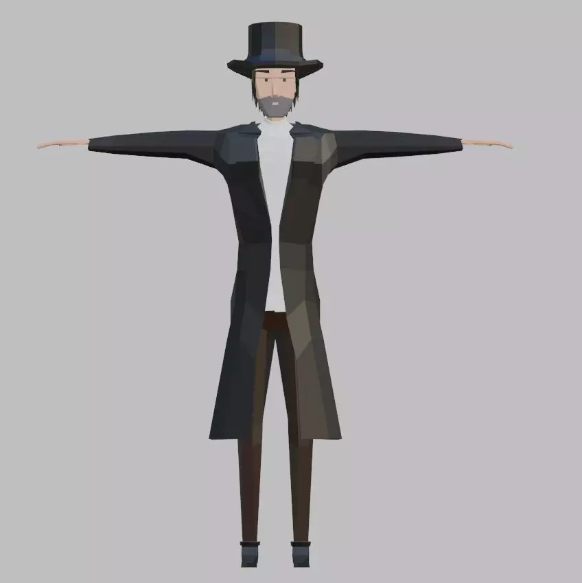 Stylized Low Poly Character Low-poly 3D model_0
