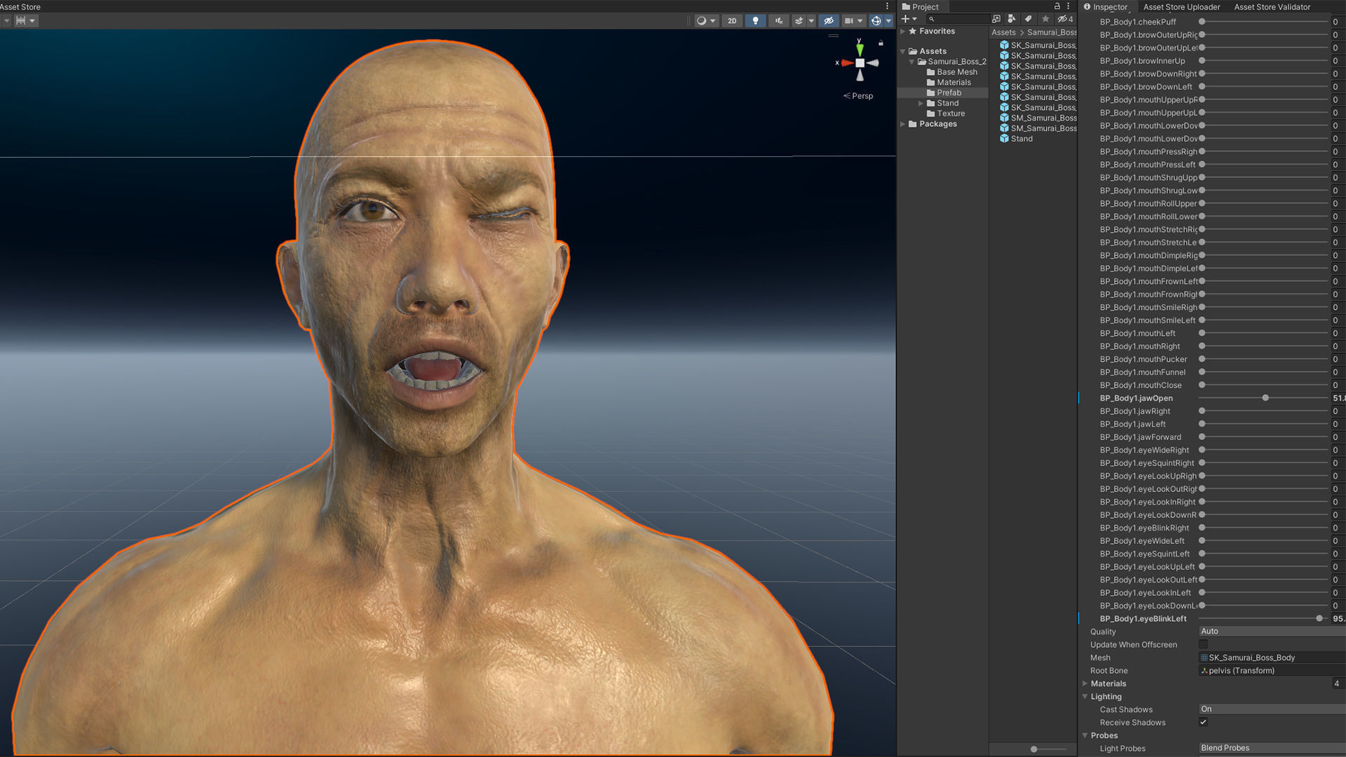 Samurai Boss - 2 Modular Low-poly 3D model_28