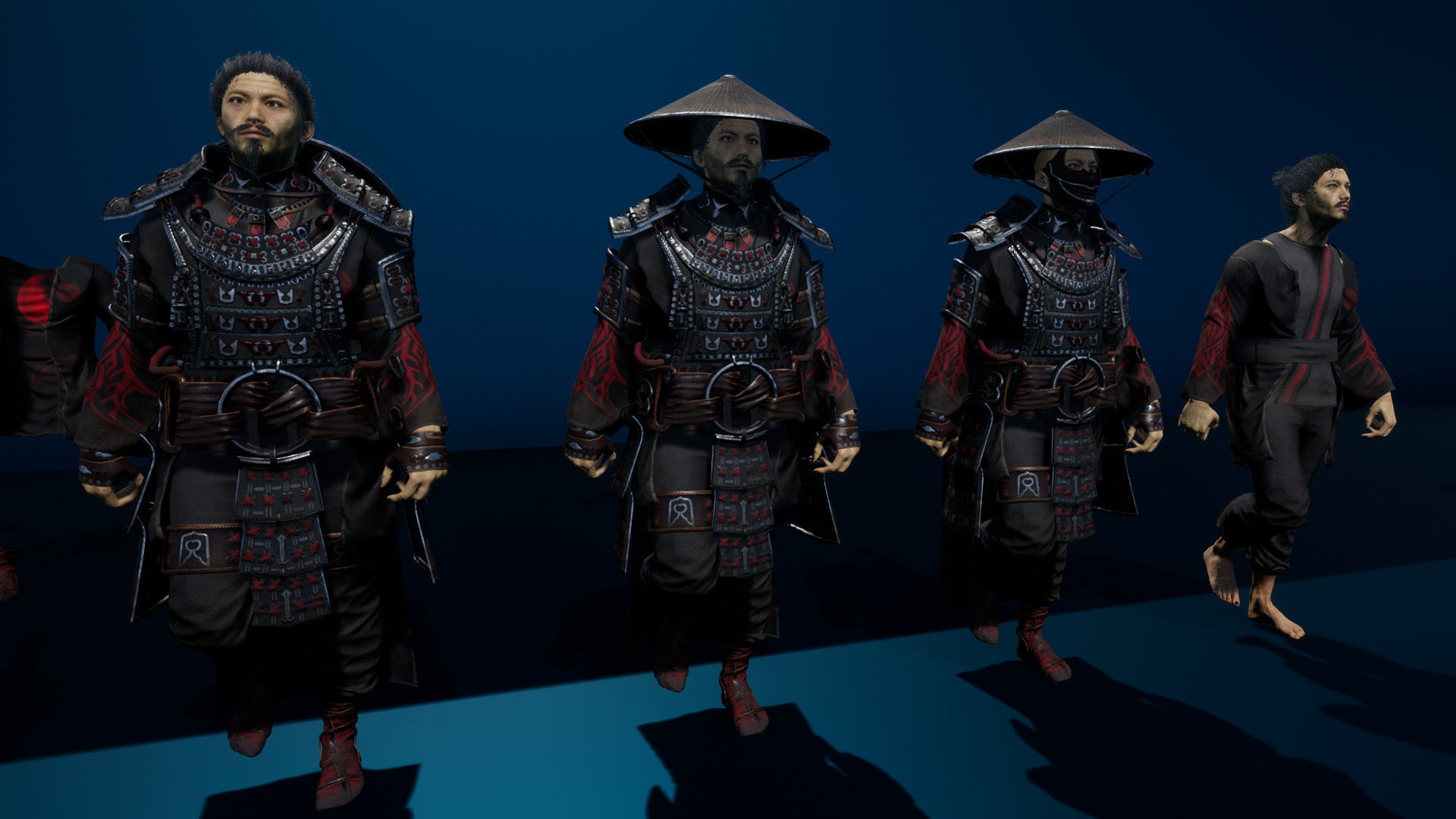 Samurai Boss - 2 Modular Low-poly 3D model_24