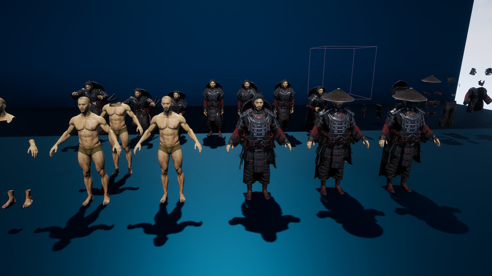 Samurai Boss - 2 Modular Low-poly 3D model_25