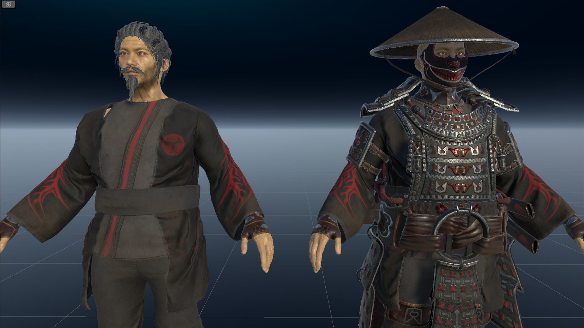 Samurai Boss - 2 Modular Low-poly 3D model_29