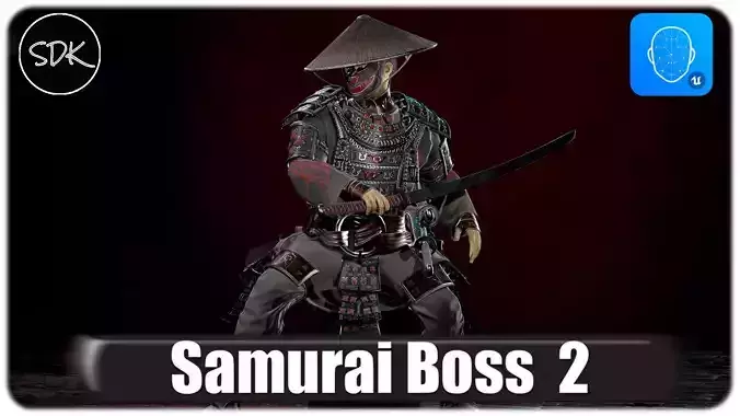 Samurai Boss - 2 Modular Low-poly 3D model