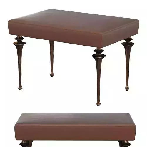 Bronze and leather bench