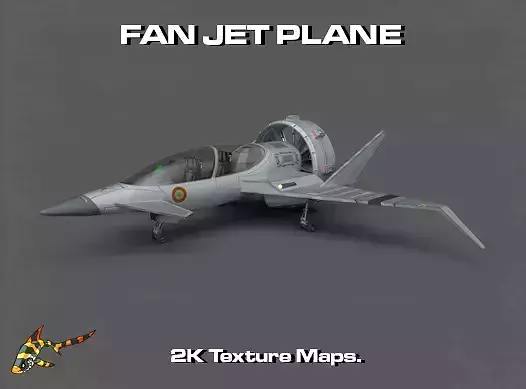 FAN JET PLANE Low-poly 3D model