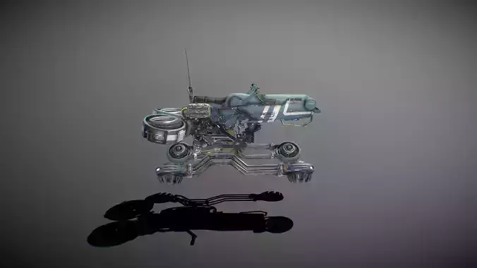 Sci-fi Hover bike Low-poly 3D model