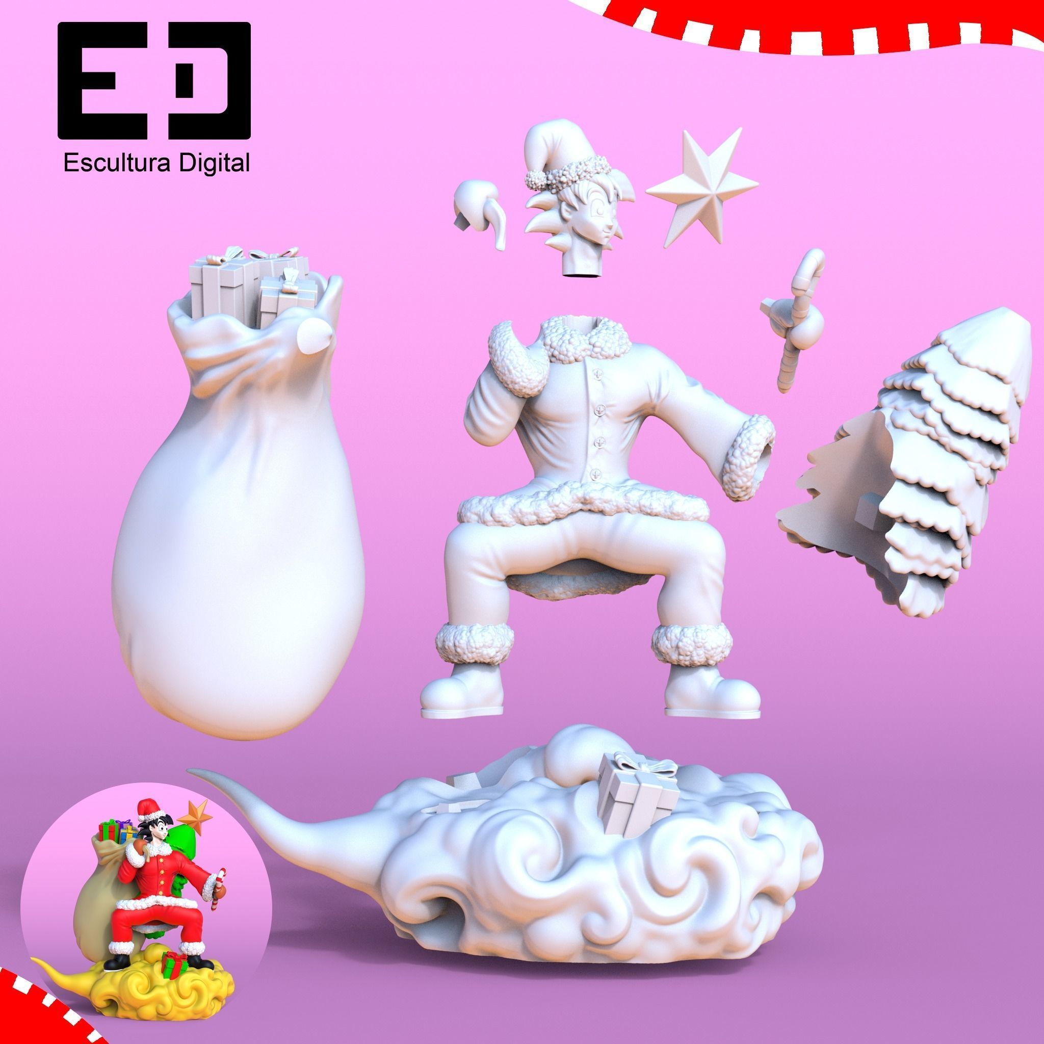 Goku - Navidad 3D print model_3