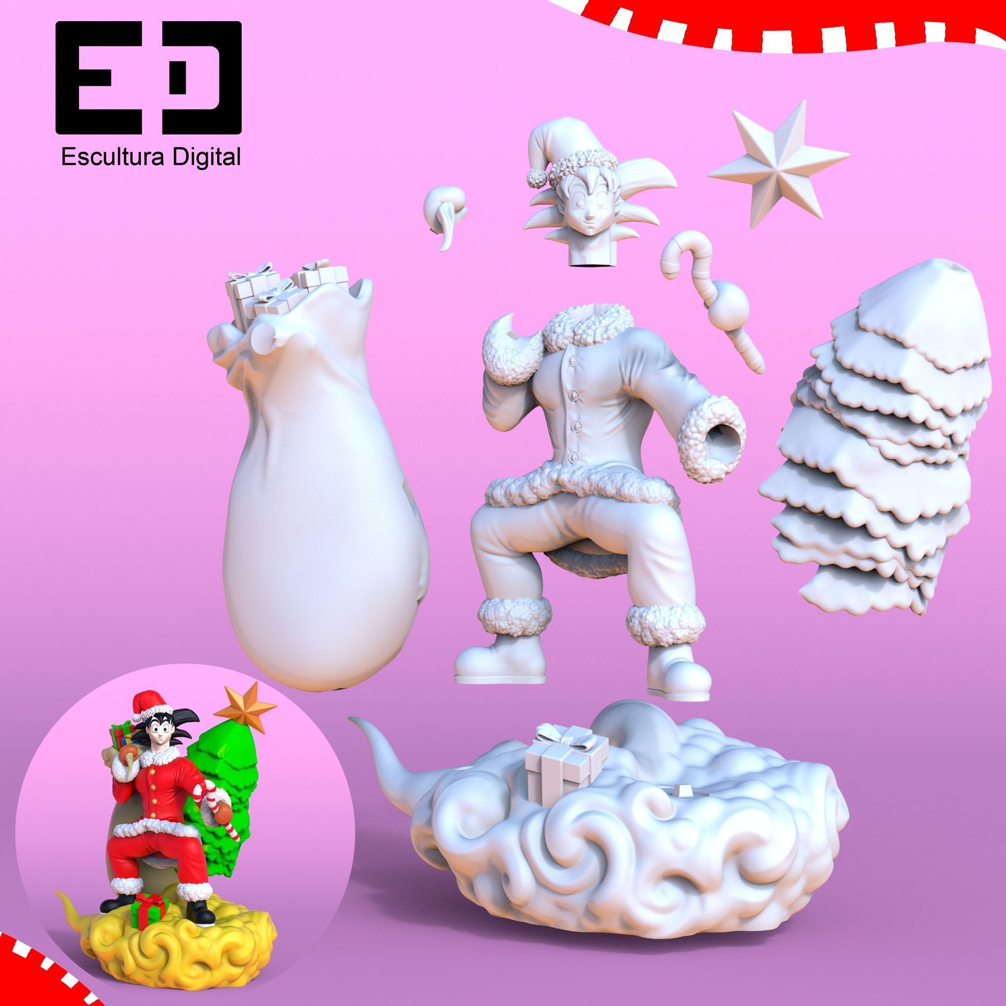 Goku - Navidad 3D print model_1