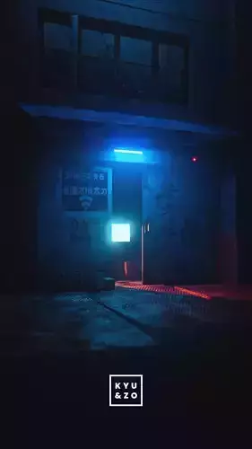 Blender 3D Lowpoly Scene- Suspicious Depot Dark Low-poly 3D model