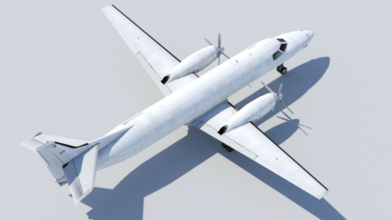 Fairchild Swearingen Metroliner III Low Poly Static Blank Low-poly 3D model_2