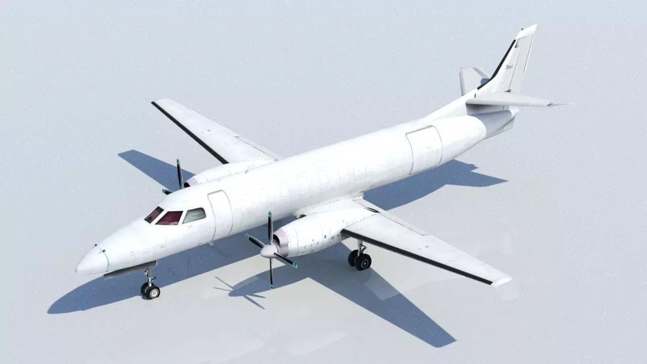 Fairchild Swearingen Metroliner III Low Poly Static Blank Low-poly 3D model_0