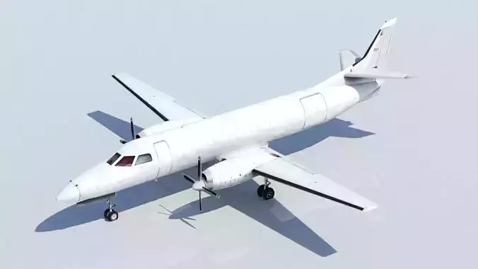 Fairchild Swearingen Metroliner III Low Poly Static Blank Low-poly 3D model