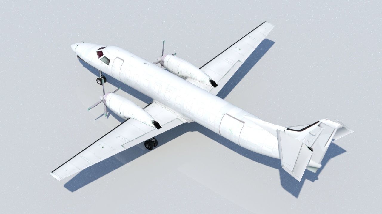 Fairchild Swearingen Metroliner III Low Poly Static Blank Low-poly 3D model_1