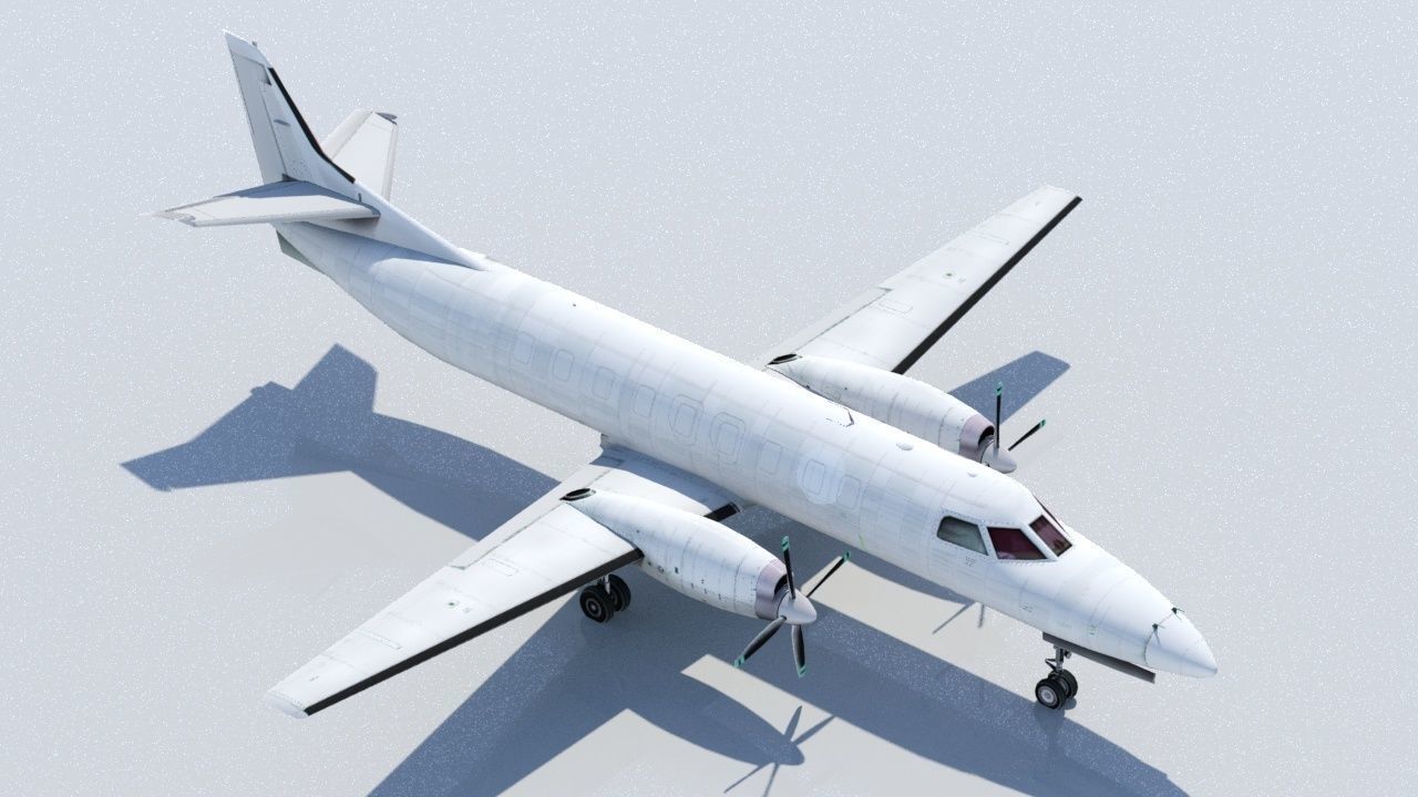 Fairchild Swearingen Metroliner III Low Poly Static Blank Low-poly 3D model_3