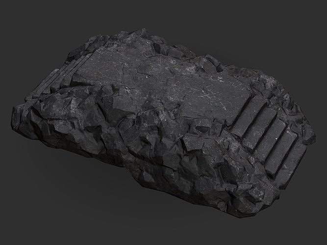 Stairs stone staircase 08 Low-poly 3D model