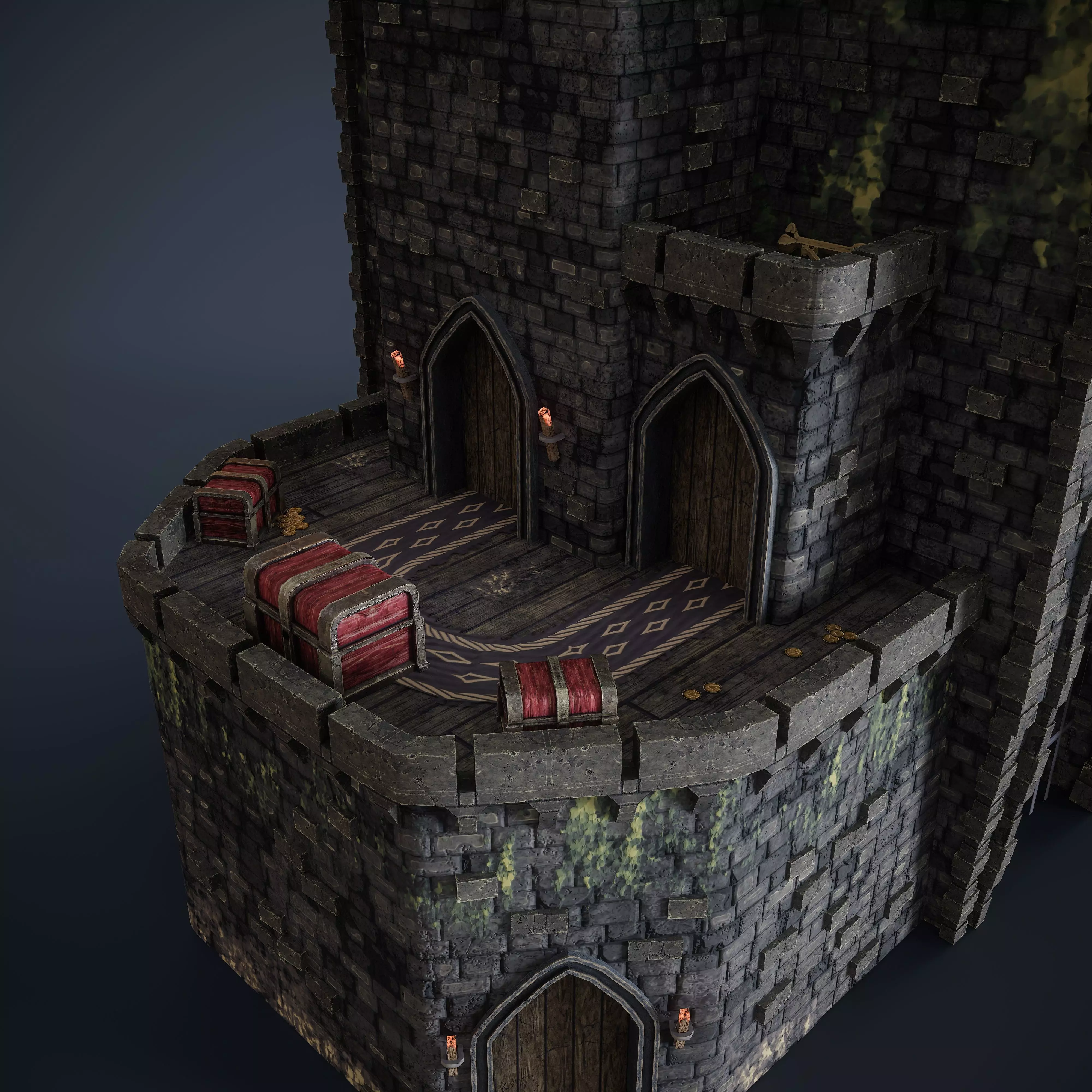 Necropolis Modular Low Poly Environment Kit GameReady 4K Trim Low-poly 3D model_5