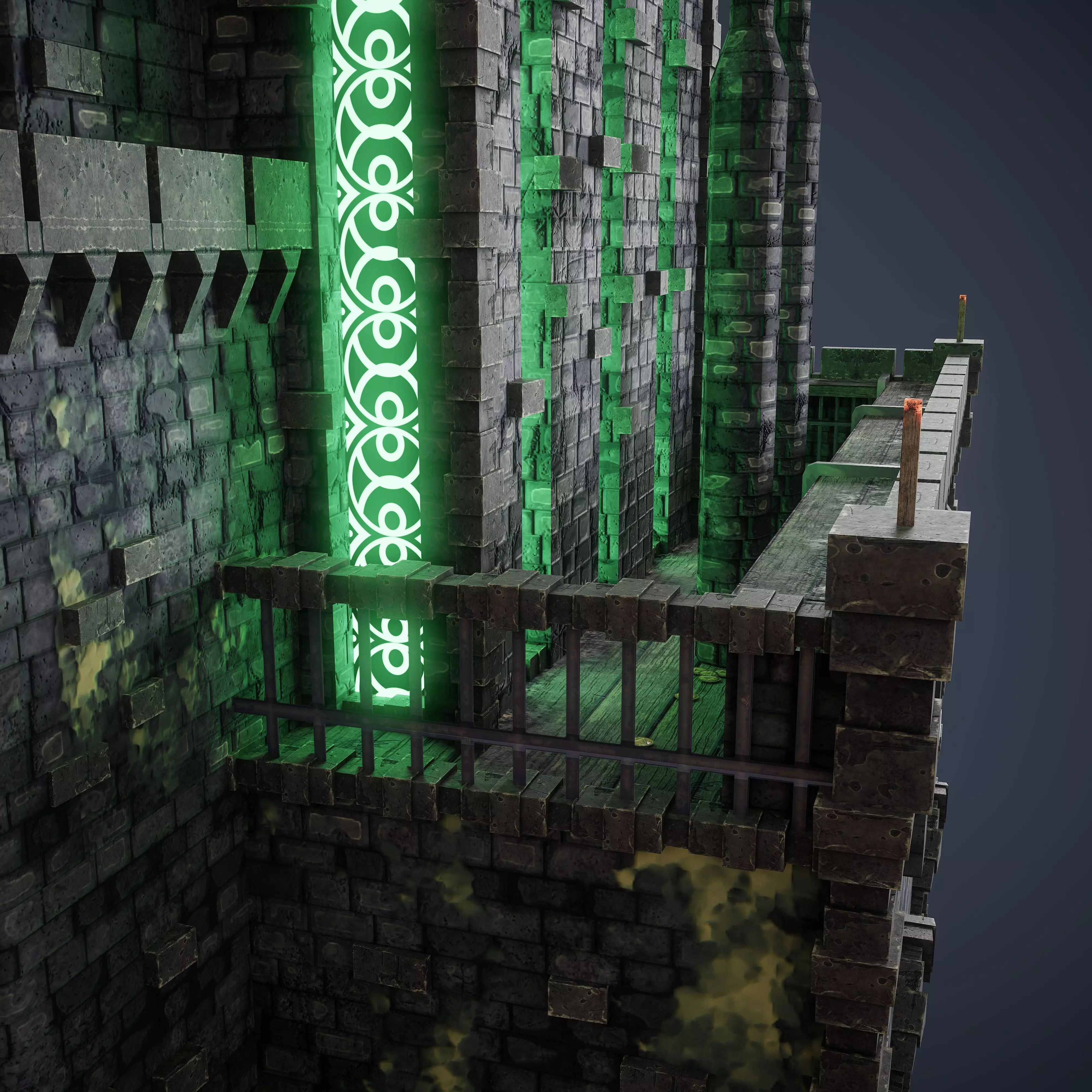 Necropolis Modular Low Poly Environment Kit GameReady 4K Trim Low-poly 3D model_9