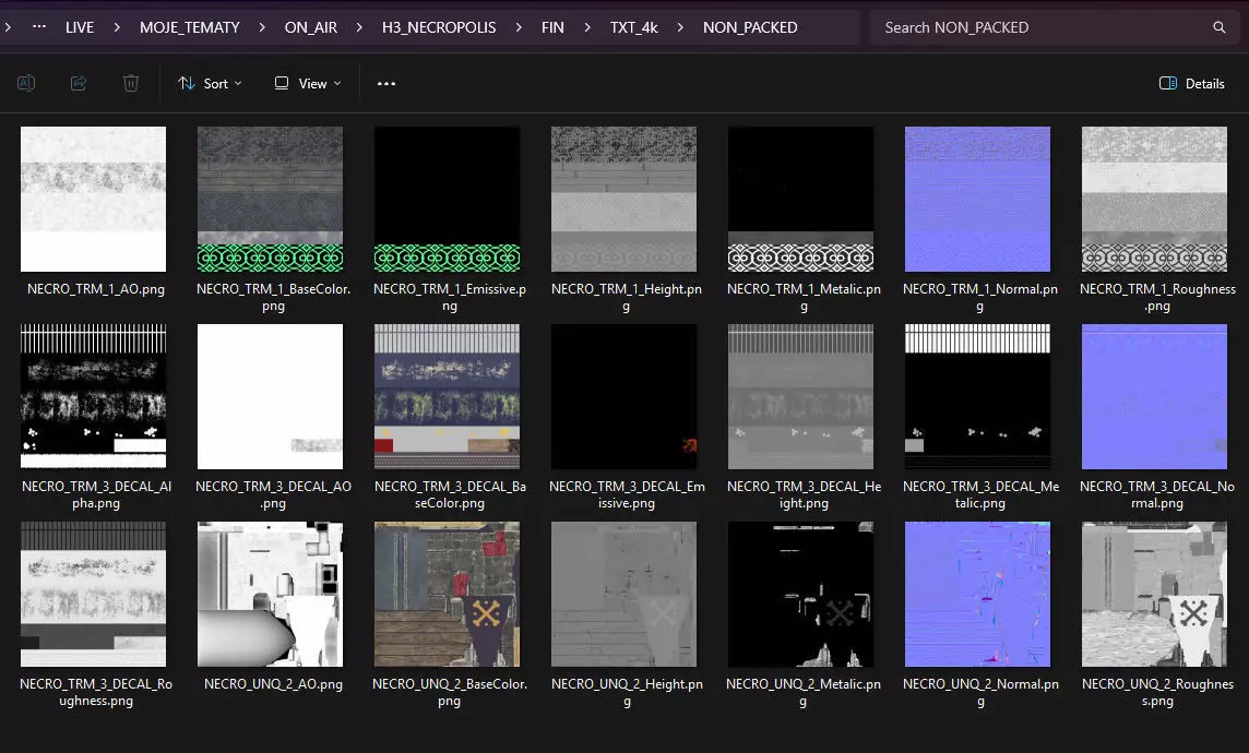 Necropolis Modular Low Poly Environment Kit GameReady 4K Trim Low-poly 3D model_11