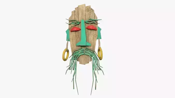 Tribal Mask G01 Colored - Costume Character Design Low-poly 3D model